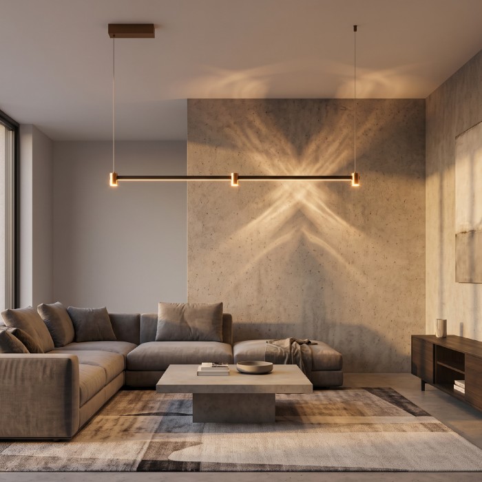 LINO- PENDANT LIGHT SAND BLACK ALUMINUM+ SILICONE LED 15W CCT 2800K-3200K-4000K 2400LM IP20
