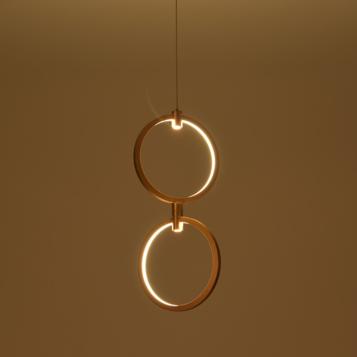 LILO- PENDANT LIGHT BRUSH GOLD ALUMINUM+ SILICONE LED 26W CCT 2800K-3200K-4000K 1050LM IP20

