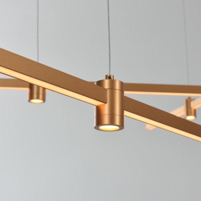 MAST- PENDANT LIGHT BRUSH GOLD ALUMINUM+ SILICONE LED 50W CCT CCT 2800K-3200K-4000K 2000LM IP20

