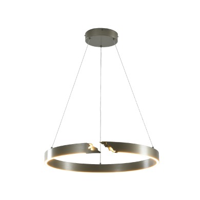 RUNO- PENDANT LIGHT BRUSH SILVER ALUMINUM+ SILICONE LED 30W CCT 2800K-3200K-4000K 900LM IP20
