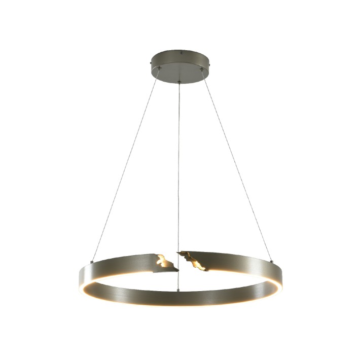 RUNO- PENDANT LIGHT BRUSH SILVER ALUMINUM+ SILICONE LED 30W CCT 2800K-3200K-4000K 900LM IP20
