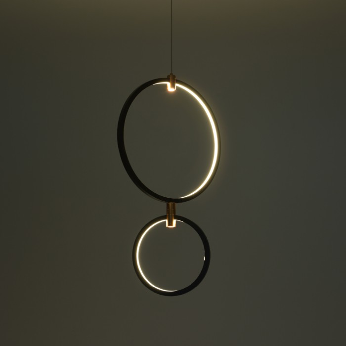 TWIN- PENDANT LIGHT SAND BLACK ALUMINUM+ SILICONE LED 30W CCT CCT 2800K-3200K-4000K 1200LM  IP20
