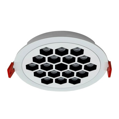 Recessed Honeycomb Light - 10W White with Black Reflector/Ra>80/1300lm/4000K
