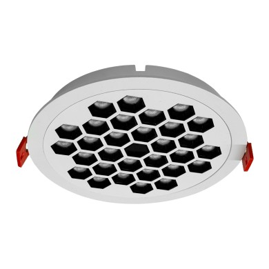 Recessed Honeycomb Light - 18W White with Black Reflector/Ra>80/2350lm/3000K
