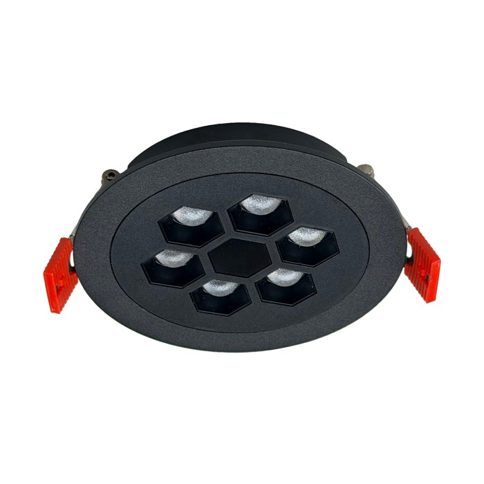 Recessed Honeycomb Light - 6W Black with Black Reflector/Ra>80/780lm/3000K
