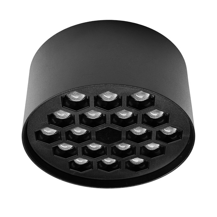 Surface Honeycomb Light - 10W Black with Black Reflector/Ra80/1300lm/3000K
