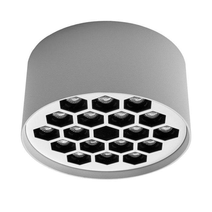Surface Honeycomb Light - 10W White With Black Reflector/Ra>80/1300lm/3000K
