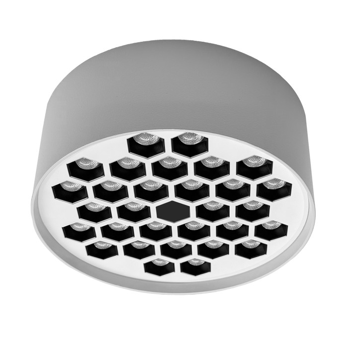 Surface Honeycomb Light - 20W White With Black Reflector/Ra>80/2600lm/3000K
