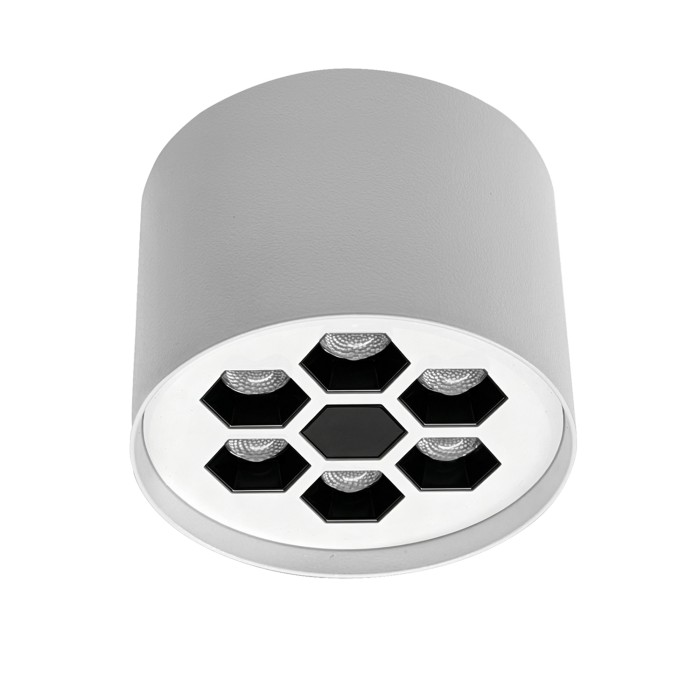 Surface Honeycomb Light - 6W White - With Black Reflector/Ra>80/780lm/3000K
