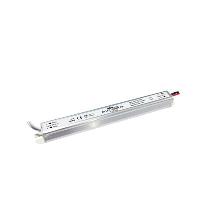 LINEAR METAL CV LED DRIVER 24W 230V AC-12V DC 2A IP20 WITH CABLES