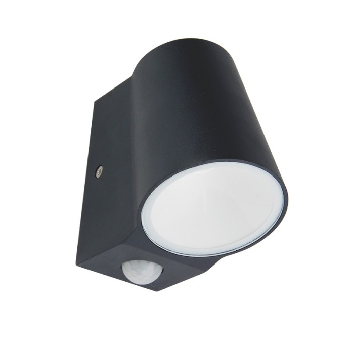 LED COB WALL SENSOR LUMINAIRE 6W 400LM 100° 230V AC 3.000K DARK GREY CRI80 IP54 30.000HRS