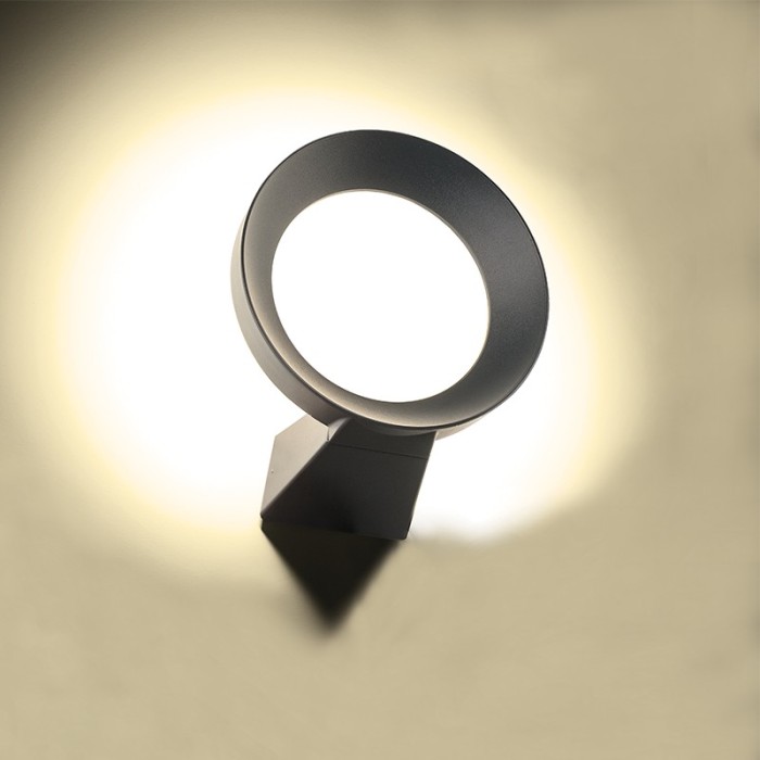 LED SMD WALL LUMINAIRE 8W 220LM 110° 230V AC 3.000K DARK GREY CRI80 IP54 30.000HRS