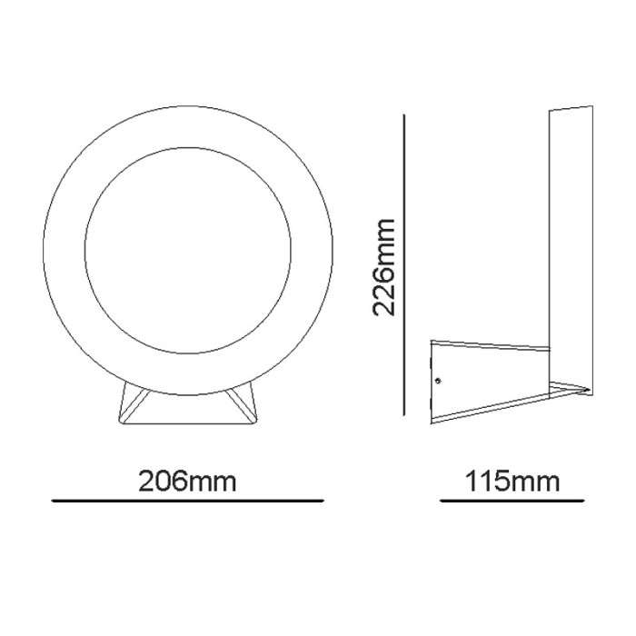 LED SMD WALL LUMINAIRE 8W 220LM 110° 230V AC 3.000K DARK GREY CRI80 IP54 30.000HRS