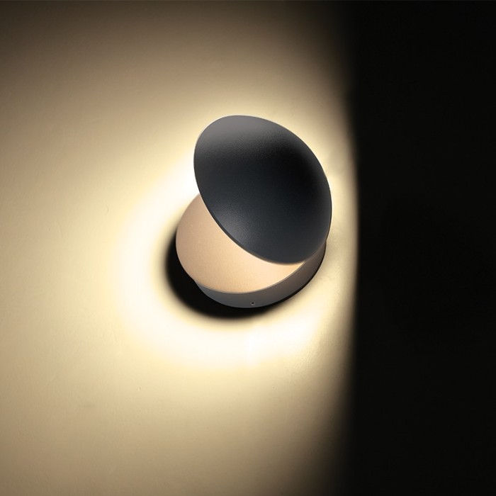 LED SMD WALL LUMINAIRE 13W 480LM 100° 230V AC 3.000K DARK GREY CRI80 IP54 30.000HRS