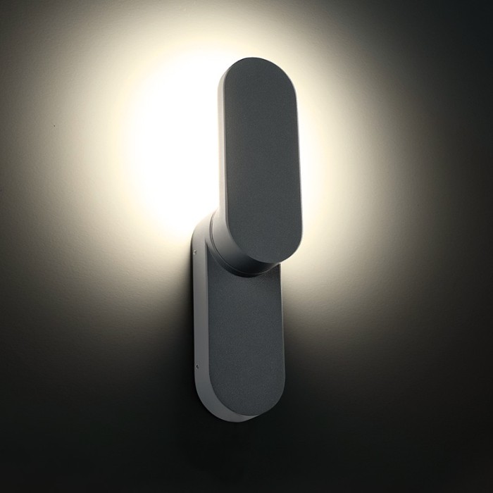 LED SMD WALL LUMINAIRE 10W 660LM 97° 230V AC 3.000K DARK GREY CRI80 IP65 30.000HRS