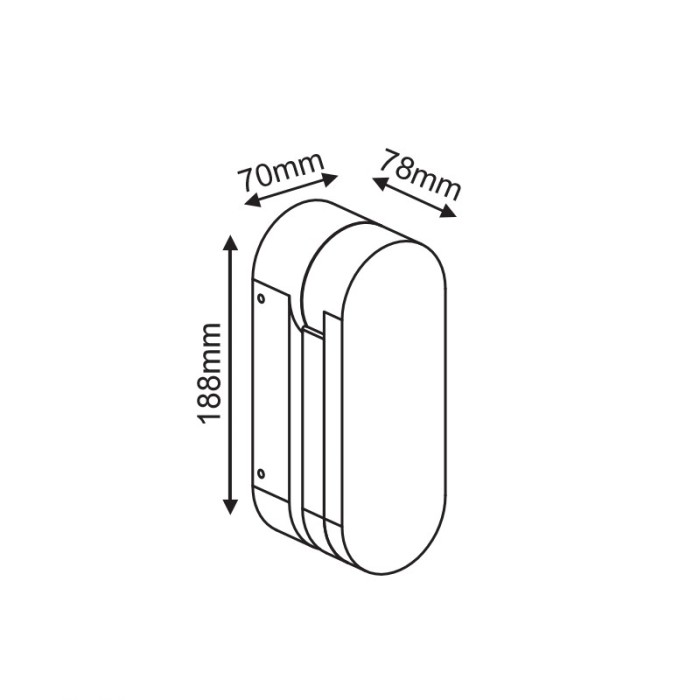 LED SMD WALL LUMINAIRE 10W 660LM 97° 230V AC 3.000K DARK GREY CRI80 IP65 30.000HRS