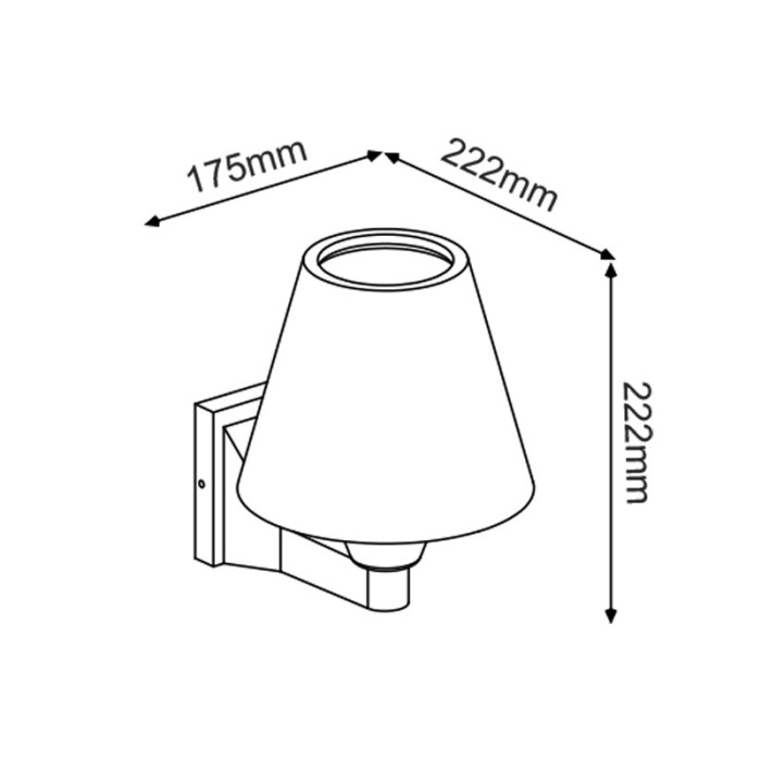 E27 WALL LUMINAIRE 230V AC DARK GREY IP65 MAX.15W LED LAMP