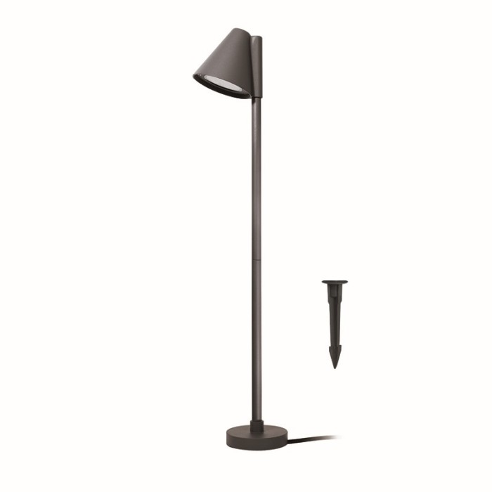 GU10 POST LUMINAIRE 230V AC DARK GREY IP65 MAX.20W WITH SPIKE AND BASE