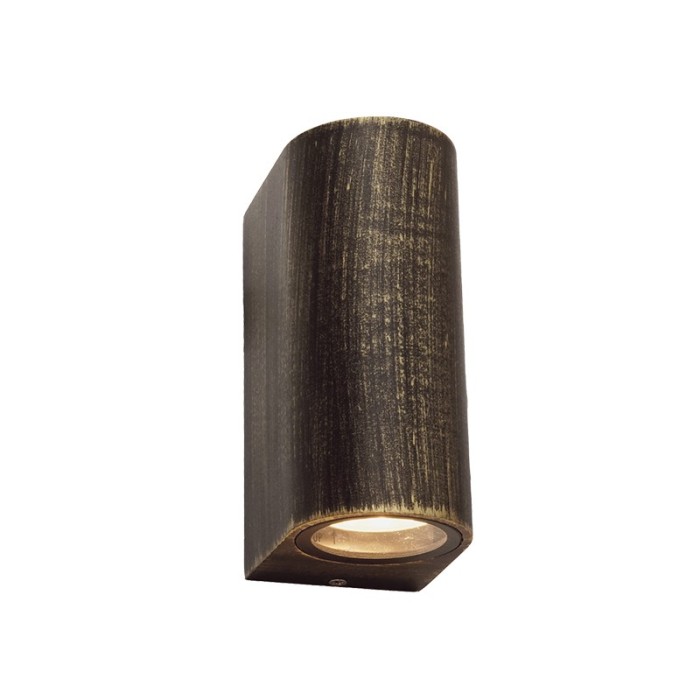 DASA-GL - ΣΠΟΤ ΤΟΙΧΟΥ ΑΡΧΙΤΕΚΤΟΝΙΚΟΥ ΦΩΤΙΣΜΟΥ 2 ΔΕΣΜΕΩΝ ΧΡΥΣΟ ΜΑΥΡΟ ΑΛΟΥΜΙΝΙΟ ΣΥΜΒΑΤΙΚΟ 2xGU10 IP54 68x92x152mm