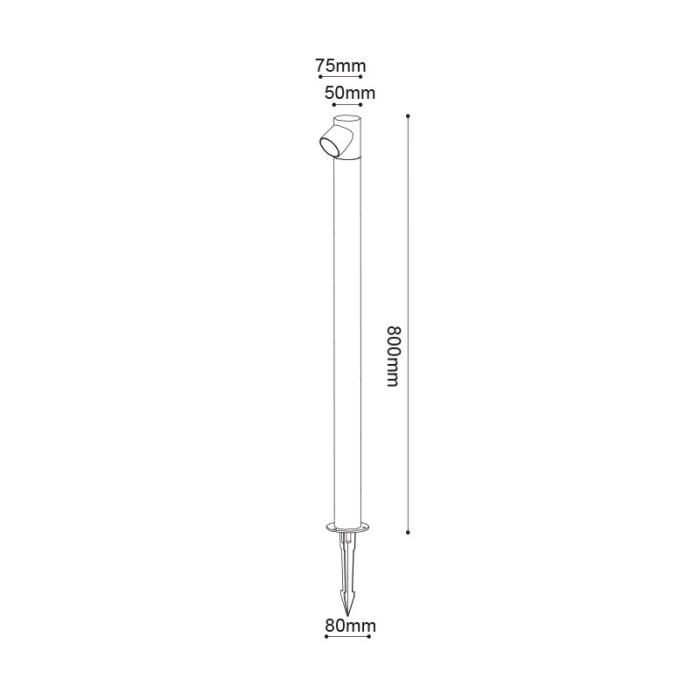 LED COB POST LUMINAIRE & SPIKE 5W 240LM 50° 230V AC 3.000K DARK GREY CRI80 IP65 30.000HRS