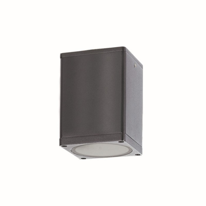 E27 PAR30 SQUARE CEILING LUMINAIRE 230V AC DARK GREY IP65 MAX.35W