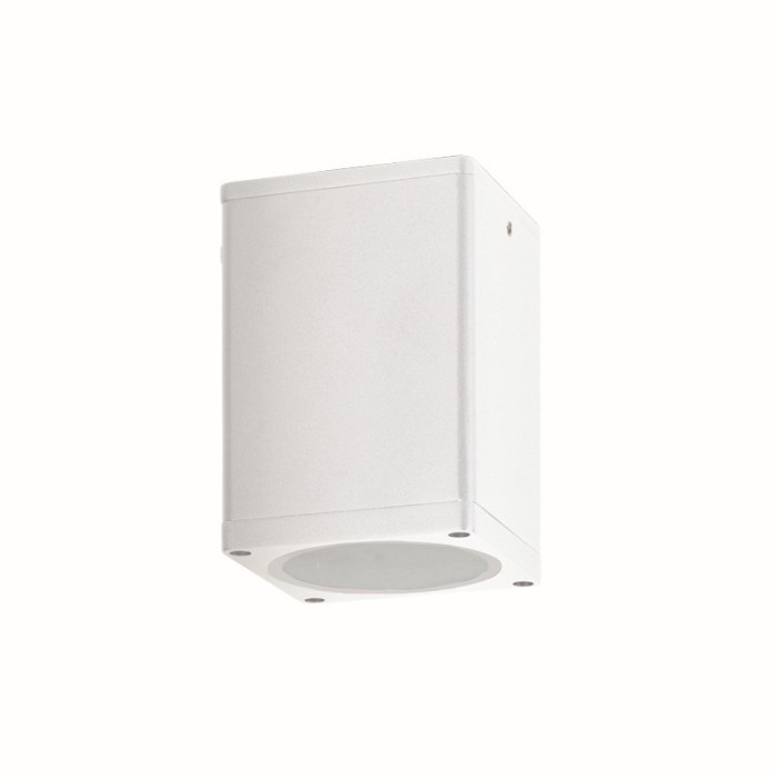 E27 PAR30 SQUARE  CEILING LUMINAIRE 230V AC MATT WHITE IP65 MAX.35W