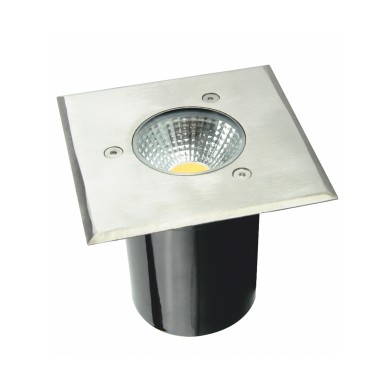 LED SQUARE COB INGROUND SPOT LUMINAIRE 7W 450LM 3000K 45° 230V AC IP67 RA80 30.000hrs
