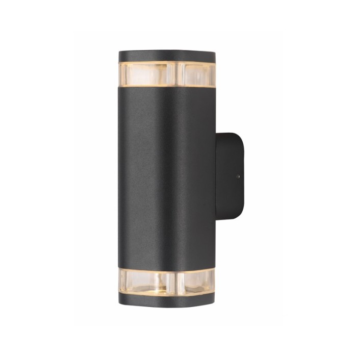 ELPIS - ΣΠΟΤ ΤΟΙΧΟΥ ΑΡΧΙΤΕΚΤΟΝΙΚΟΥ ΦΩΤΙΣΜΟΥ ΣΚΟΥΡΟ ΓΚΡΙ ΑΛΟΥΜΙΝΙΟ ΣΥΜΒΑΤΙΚΟ 2xGU10 IP54 80x112x225mm