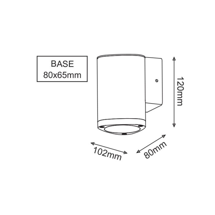 LED HP WALL LUMINAIRE 3W 150LM 50° 230V AC 3.000K DARK GREY CRI80 IP54 30.000HRS