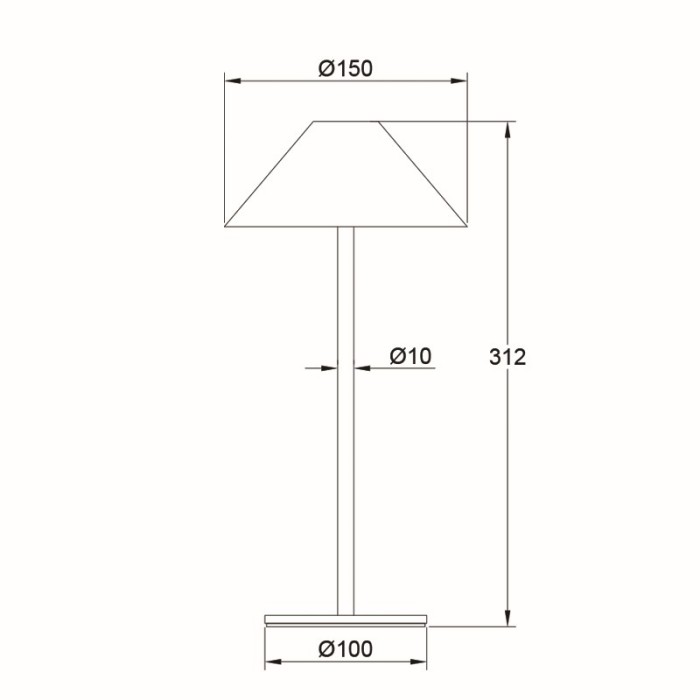 LED SMD TABLE BATTERY LUMINAIRE 3W 140LM  3.000K DARK GREY  270° CRI80 IP54
