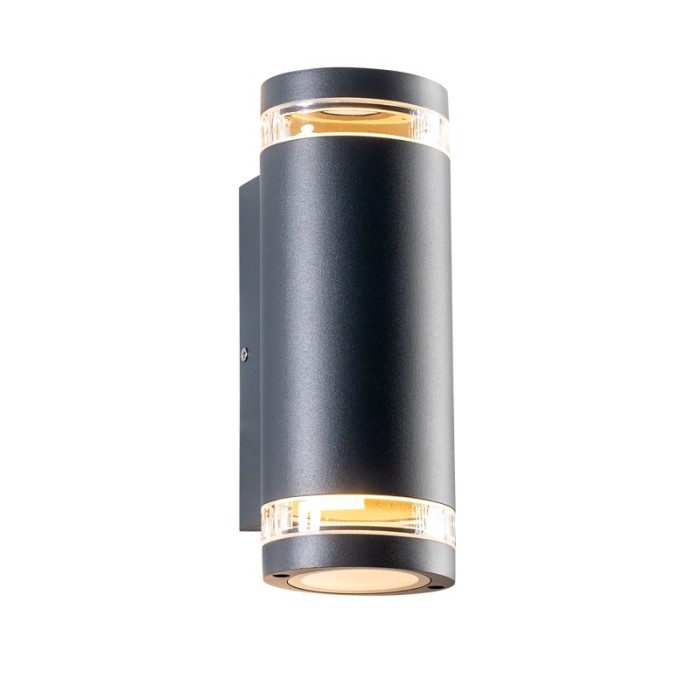 MELITTA - ΣΠΟΤ ΤΟΙΧΟΥ ΑΡΧΙΤΕΚΤΟΝΙΚΟΥ ΦΩΤΙΣΜΟΥ 2 ΔΕΣΜΕΩΝ ΣΚΟΥΡΟ ΓΚΡΙ ΑΛΟΥΜΙΝΙΟ ΣΥΜΒΑΤΙΚΟ 1xGU10 IP54 92x104x233mm