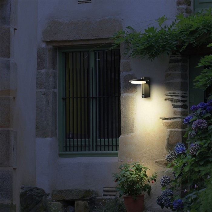 LED SMD WALL LUMINAIRE 13W 780LM 145° 230V AC 3.000K DARK GREY CRI80 IP65 30.000HRS