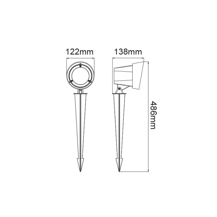 LED COB SPOT LUMINAIRE & SPIKE 19W 1400LM 40° 230V AC 3.000K DARK GREY CRI80 IP65 30.000HRS