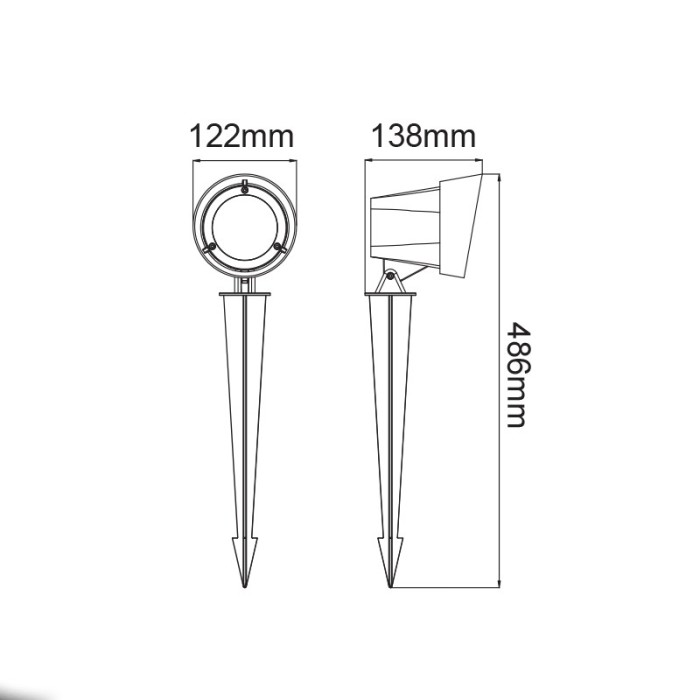 LED COB SPOT LUMINAIRE & SPIKE 19W 1400LM 40° 230V AC 3.000K DARK GREY CRI80 IP65 30.000HRS