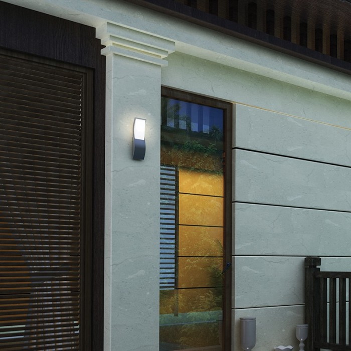 LED SMD WALL LUMINAIRE 7W 520LM 120° 230V AC 3.000K DARK GREY CRI80 IP65 30.000HRS