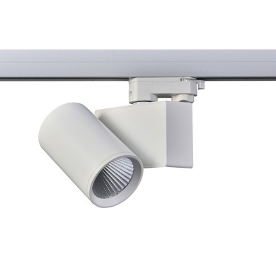 WHITE LED TRACK LUMINAIRE 20W 3000K 3-PHASE 38° 2000LM 230V AC Ra80