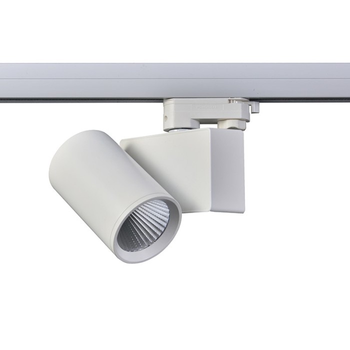 WHITE LED TRACK LUMINAIRE 20W 3000K 3-PHASE 38° 2000LM 230V AC Ra80