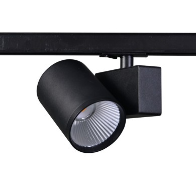 BLACK LED TRACK LUMINAIRE 40W 3000K 1-PHASE 38° 4000LM 230V AC Ra80