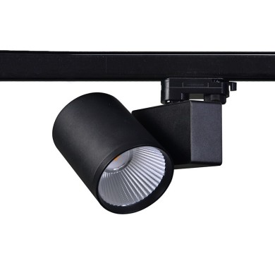 BLACK LED TRACK LUMINAIRE 40W 4000K 3-PHASE 38° 4200LM 230V AC Ra80