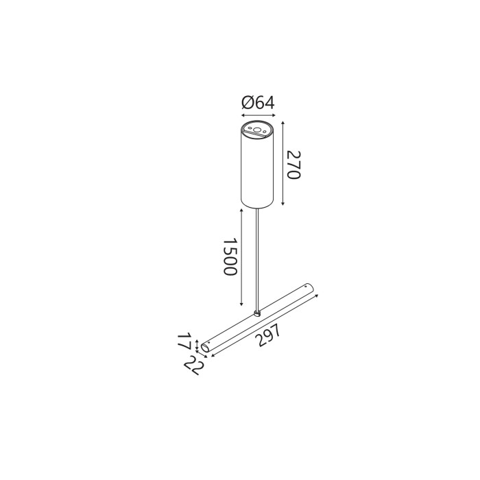 HANGING  MATRIX SAND BLACK ALUMINUM 30W CCT DIMMABLE ROSSETE Φ64*235mm        
POLE 22x17x297mm  
IP20
