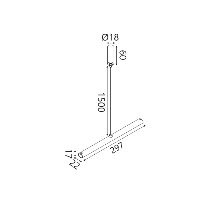 HANGING MATRIX SAND BLACK ALUMINUM ROSSETE Φ20x23mm 
POLE 22x17x297mm  
IP20
