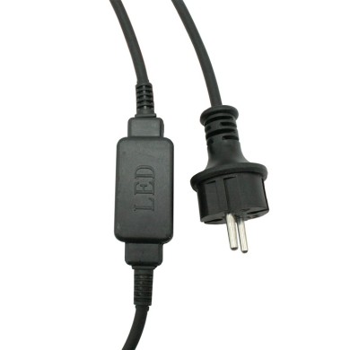 PLUG LEAD CABLE FOR 3-WIRE LED ROPE LIGHT, IP44 1.5m 