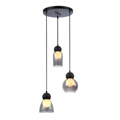 JULIETTE-PENDANT LAMP BLACK GLASS CONVENTIONAL IP20 3xE27 330XH1255mm