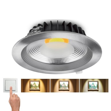 Υ/Κ ΦΩΤΙΣΤΙΚΟ ΧΩΝΕΥΤΟ ΟΡΟΦΗΣ ΝΙΚΕΛ ΜΑΤ 30W CCT 3STEP COB 2535Lm120° ΦΚ.200