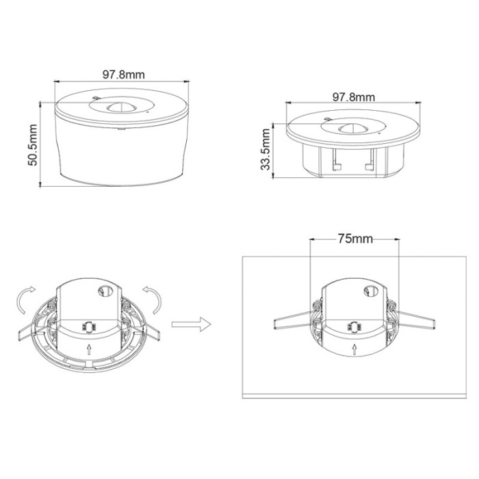 NON-MAINTAINED EMERGENCY LED LUMINAIRE IP20 1.2W 3HRS 150LM 6000K 230V AC, WITH TEST BUTTON