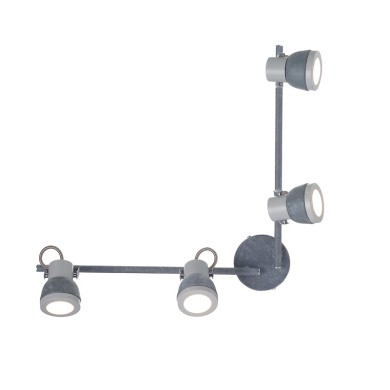 NETTO WALL MOUNTED LUMINAIRE 4×GU10 METALLIC CEMENT SHADE 68×10×19CM INKA