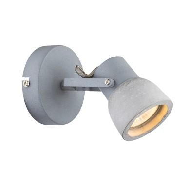 NETTO WALL MOUNTED LUMINAIRE 1xGU10 METALLIC CEMENT+ METAL Φ10xΗ16,5CM PEPPER