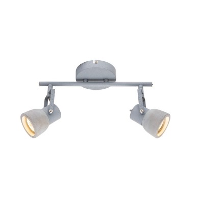NETTO WALL MOUNTED LUMINAIRE 2xGU10 METALLIC CEMENT+METAL 30x11xΗ18CM PEPPER
