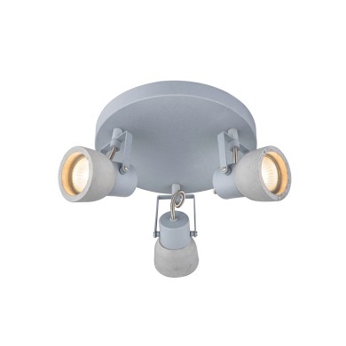 NETTO WALL MOUNTED LUMINAIRE 3xGU10 METALLIC CEMENT+METAL Φ23xΗ16,5CM PEPPER