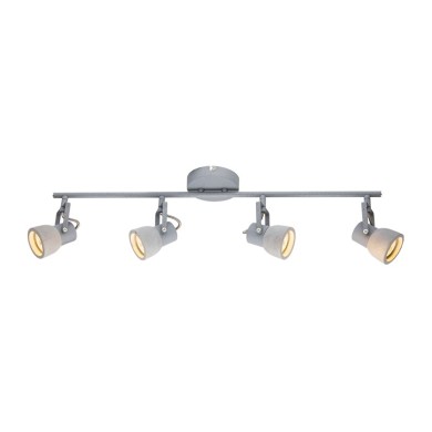NETTO WALL MOUNTED AND CEILING  LUMINAIRE 4xGU10 METALLIC CEMENT+METAL 68,5x11xΗ18CM PEPPER